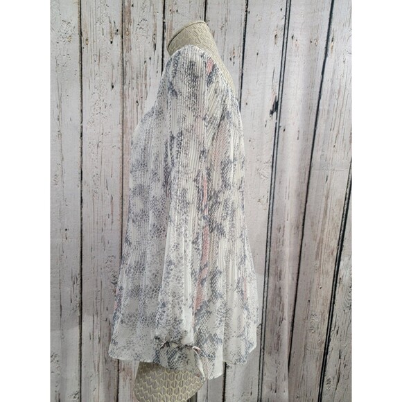 TRIBAL JEANS Women's L Silky Python Popover Flowy Peasant Blouse Shirt Top‎ - Picture 9 of 13